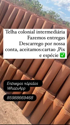 Telha colonial de Primeira é intermediária direto de russas