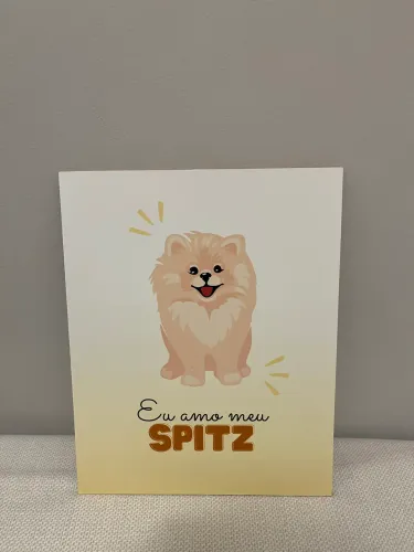 placa decorativa madeira ?eu amo meu spitz?