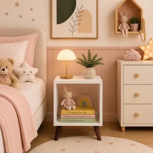 1 Nicho branco MDF - decoração ou mesa de cabeceira - Ideal para espaço pequeno
