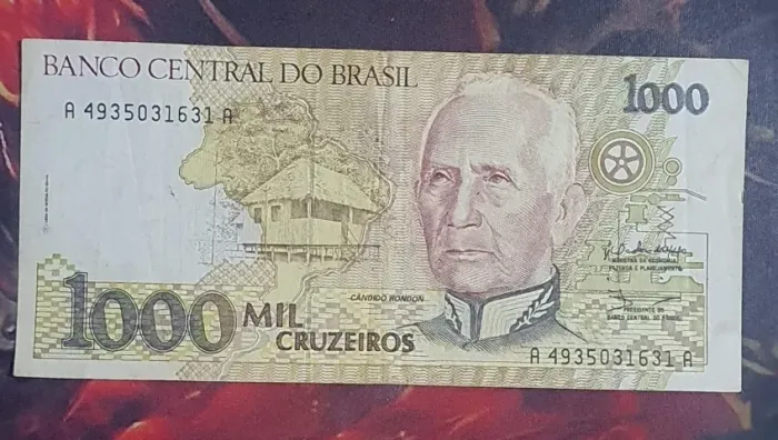 Nota de 1000 Cruzeiros Cândido Rondon Colecionador Rara Valor Histórico