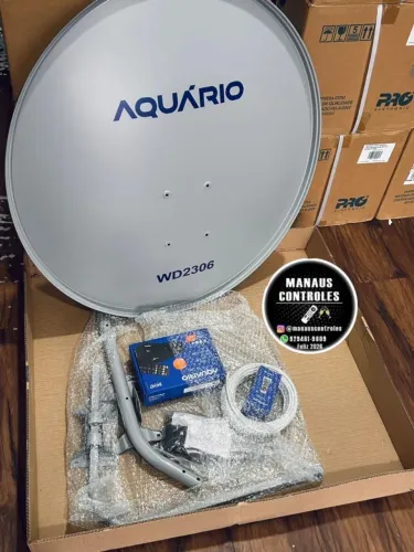 Antena Parabólica Digital Aquário 60cm Full Hd Kit Completo