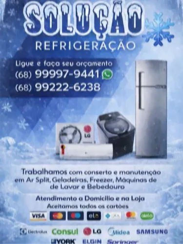 Trabalhamos com conserto de geladeira bebedouro máquina de lavar e ar condicionado 