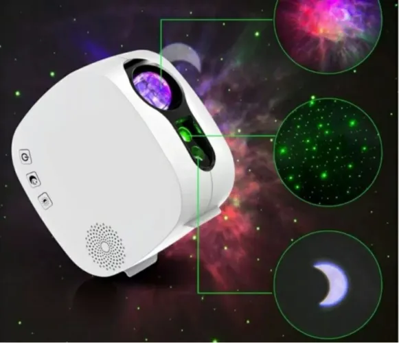 Projetor de Galáxia, Lua e Estrelas, Led 3d Starry Night Para Quarto.