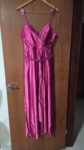 VESTIDO ROSA CETIM