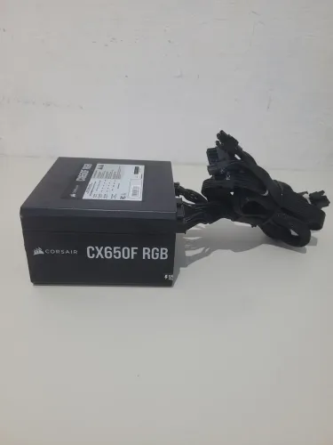 Fonte para pc cosair cx650f com RGB full modular <br>Modular 