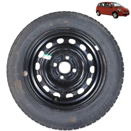 Roda Ferro Estepe Aro 14 4x100 Honda Fit 2003 2004 2005 2006 Preto