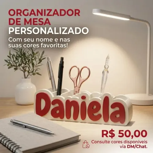 Organizador de mesa, escritório, suporte de lápis e itens de papelaria