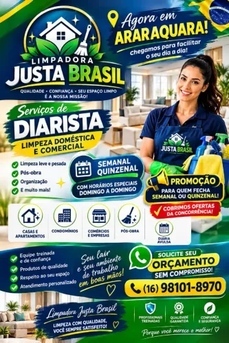 Faxina Profissional em Araraquara - Limpadora Justa Brasil