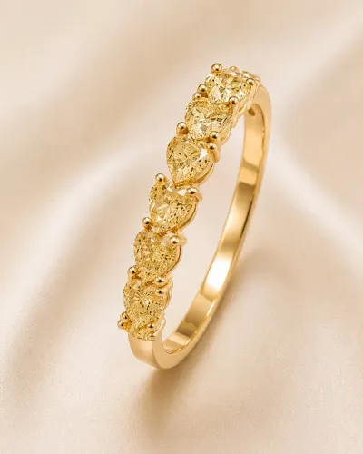 Meia Aliança Diamantes Fancy Yellow 1,5 CT 