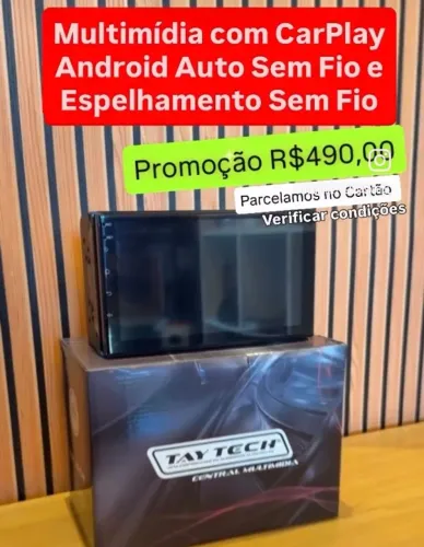 Multimidia Mp5 Carplay Android Auto e Espelhamento Sem Fio Bluetooth Tela 7 Polegadas Usb 
