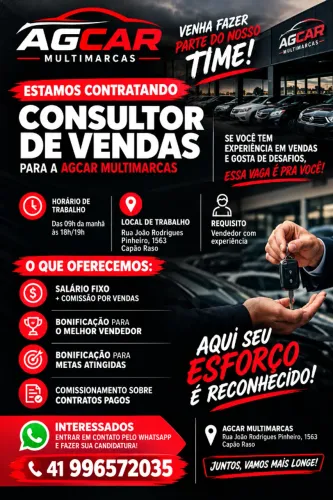 Contrata-se consultor de vendas