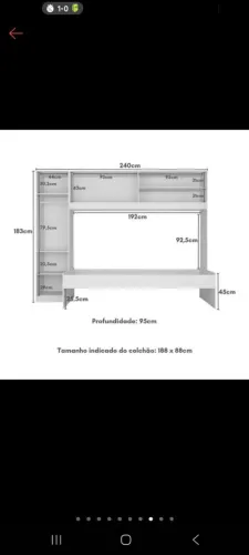 Cama solteiro guarda roupa