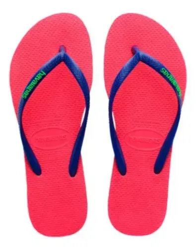 2 Chinelos Havaiana Slim Logo Pop Up Pink Paradise 41/42