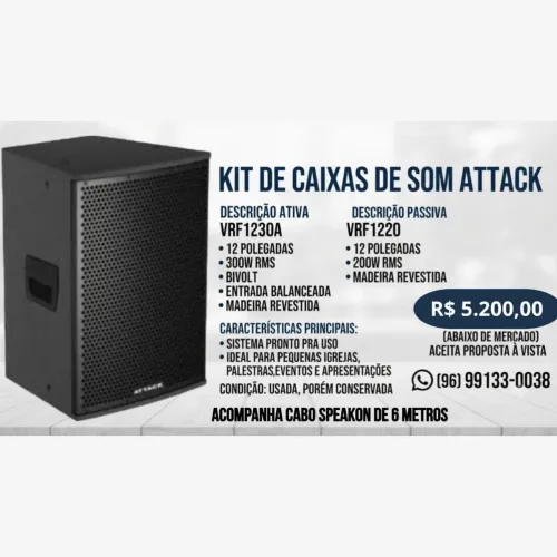 KIT CAIXAS ATTACK (ATIVA E PASSIVA)