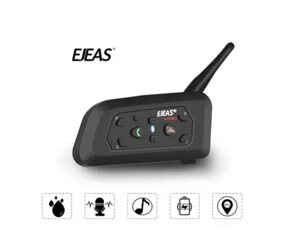 1 Intercomunicador bluetooth p/ capacete moto Ejeas v6 pro