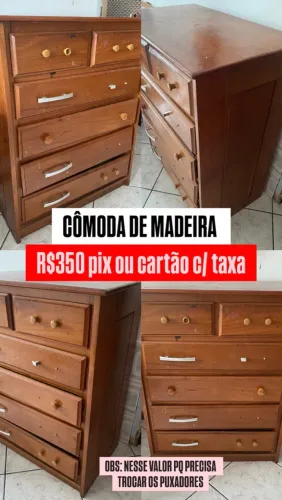 Cômoda de madeira maciça