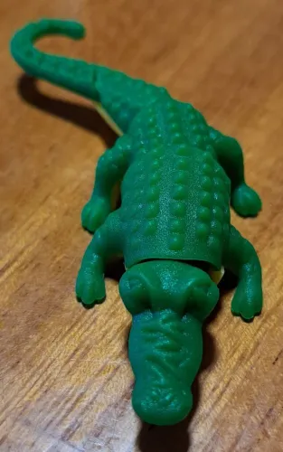 BRINQUEDO MINIATURA KINDER OVO - JACARÉ VERDE ARTICULADO