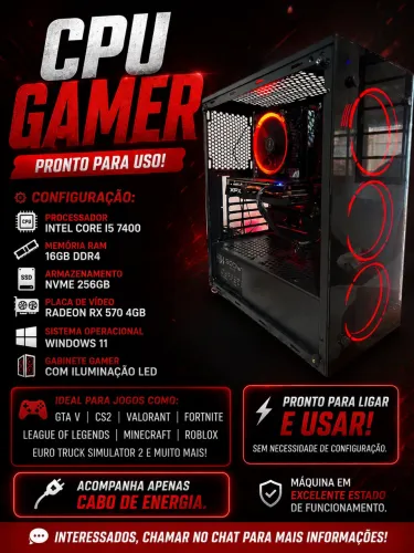 COMPUTADOR GAMER SOMENTE CPU