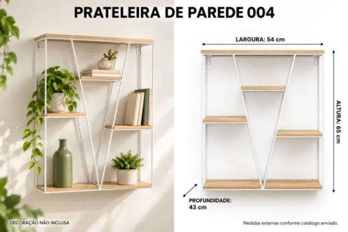 Prateleira Industrial de Parede com 5 Prateleiras Assimétricas