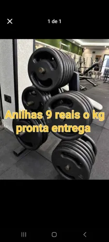 Anilhas de musculação 9 reais o kg
