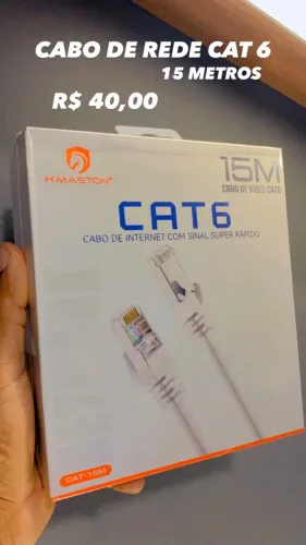 Cabo de rede cat 6 de 15 metros