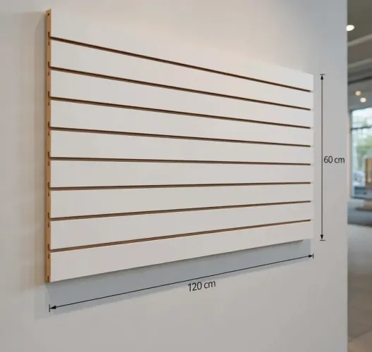 1 Painel Canaletado Branco Mdf 0,60 X 1,20 (3 Polegadas) Top