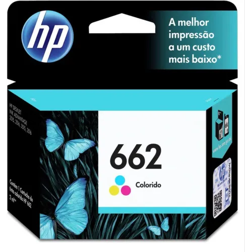 Cartucho de Tinta HP 662 Colorido Original (CZ104AB) HP Deskjet 2515, 3515, 3545, 2545