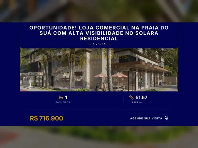 Praia do Suá: loja com grande fluxo de pedestres e veículos