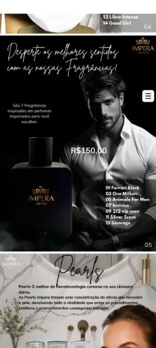 Perfumes masculino e feminino com 33% de concentração de essência parfum
