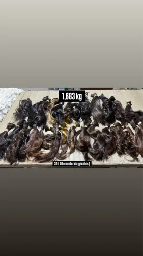 Lote de cabelo humano gaúcho quase 1,700kg de cabelo