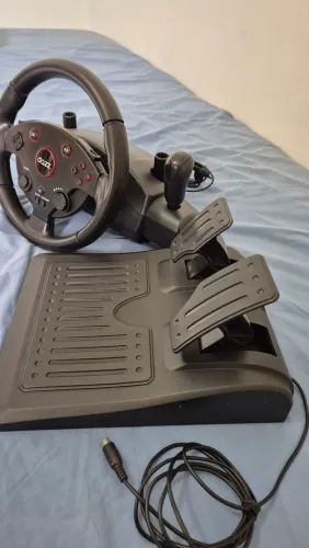 Volante & Pedal Force Driving PC/CONSOLE Preto Dazz
