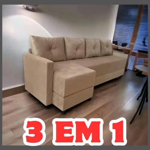 SOFÁ COM CHAISE, Abre 3 CAMAS! Inovação e Resistência 