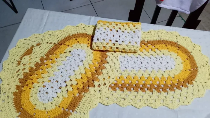 Conjunto de cozinha em crochê