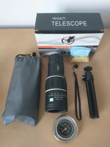 Kit Observação / Trilha: 2 Monóculos 16x52 + Bússola + Tripé e Acessórios