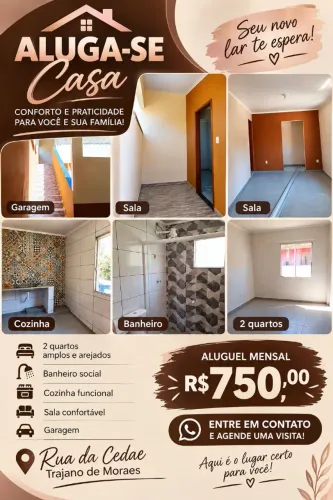 Aluguel de casa tipo apartamento 