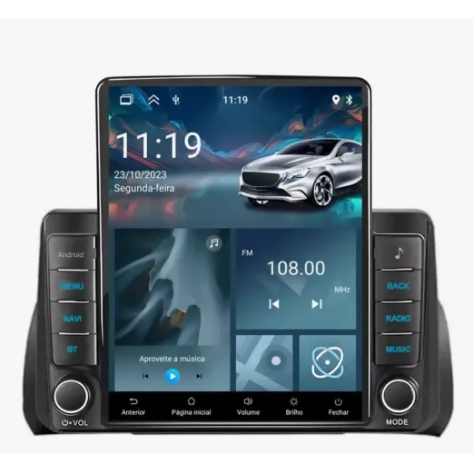 Multi midia tesla com moldura para Argo e Cronos