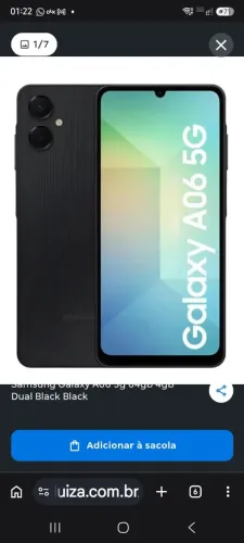 CELULAR PRATICAMENTE NOVO - SAMSUNG A06 5G 128 4GB - COR PRETA - CAPA E PELÍCULA