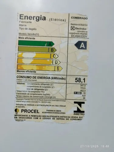GELADEIRA ELETROLUX DC49A FUNCIONANDO PERFEITAMENTE SUPER FRIZER ÓTIMA