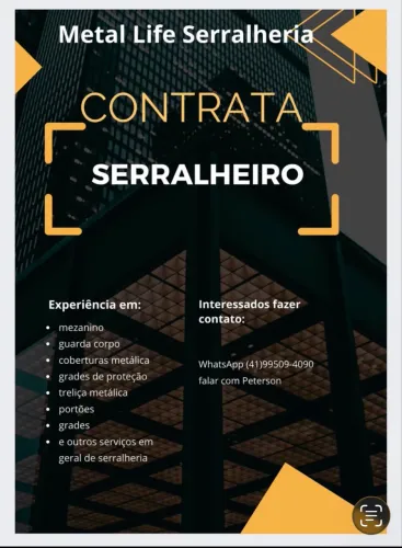 Vaga para serralheiro