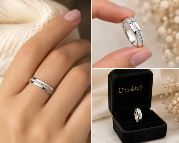 Par Alianças Prata 970 Premium 4mm Cravada - Entrega em 1 Dia