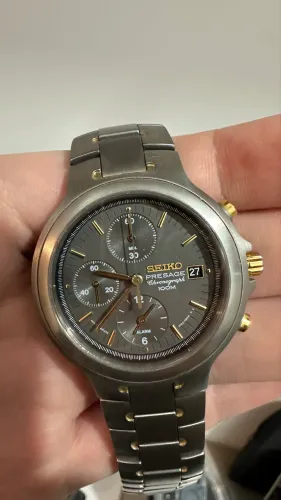Raro Seiko Presage Cronógrafo Titânio Vidro em Safira