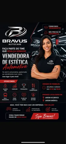 Vaga Vendedora lava rapido e estética automotiva 