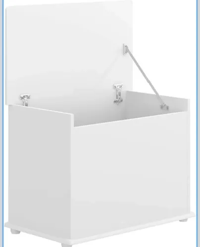 Baú para brinquedos em mdf branco
