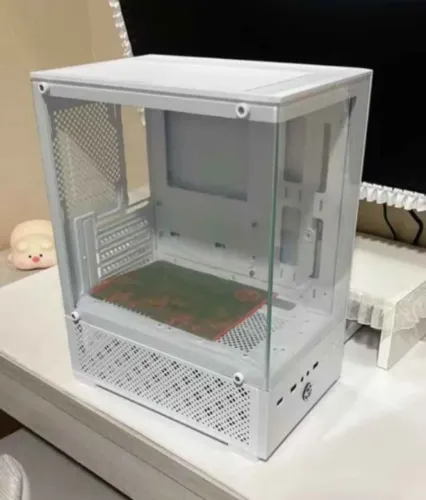 gabinete gamer semi aquario branco