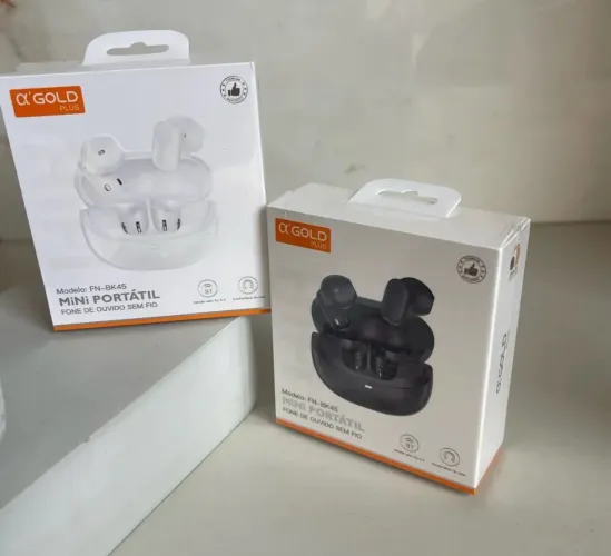 Fone de ouvido Bluetooth sem fio aGold FN-BK45 mini portátil v5.4 preto