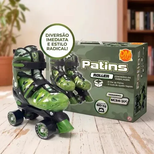 Patins Roller Quad Camuflado 4 Rodas 