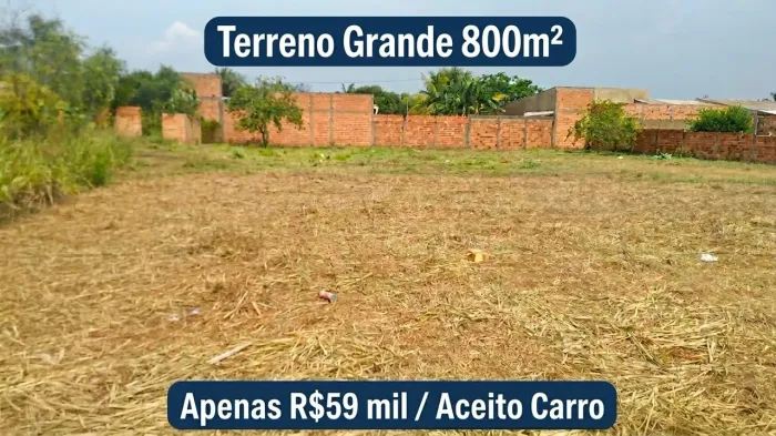 Oportunidade: Terreno 800m² (O Maior da Região) - Rua Asfaltada