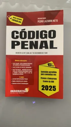 Livro Código Penal Atualizada 2025 - Nova sem rasuras