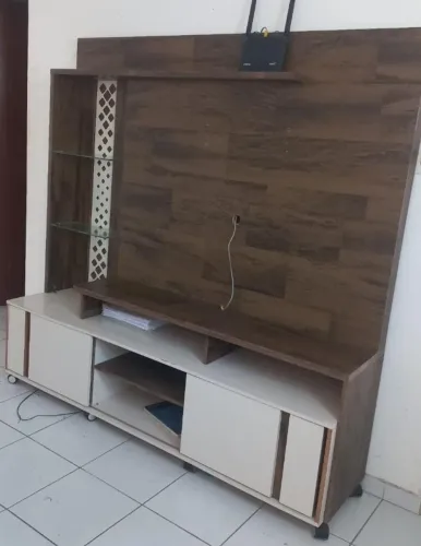 Rack Estante Para Tv Com Painel De Até 65" Para Sala De Estar