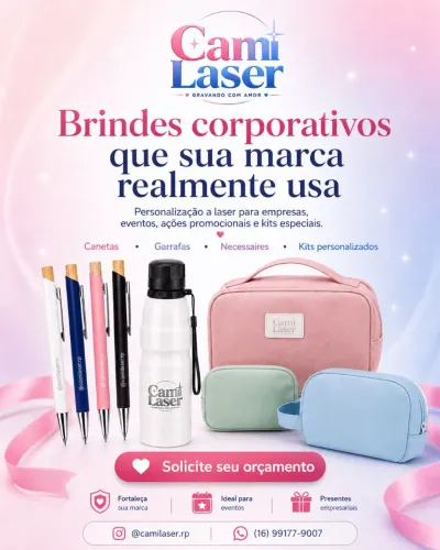 Presentes personalizados com gravação a laser